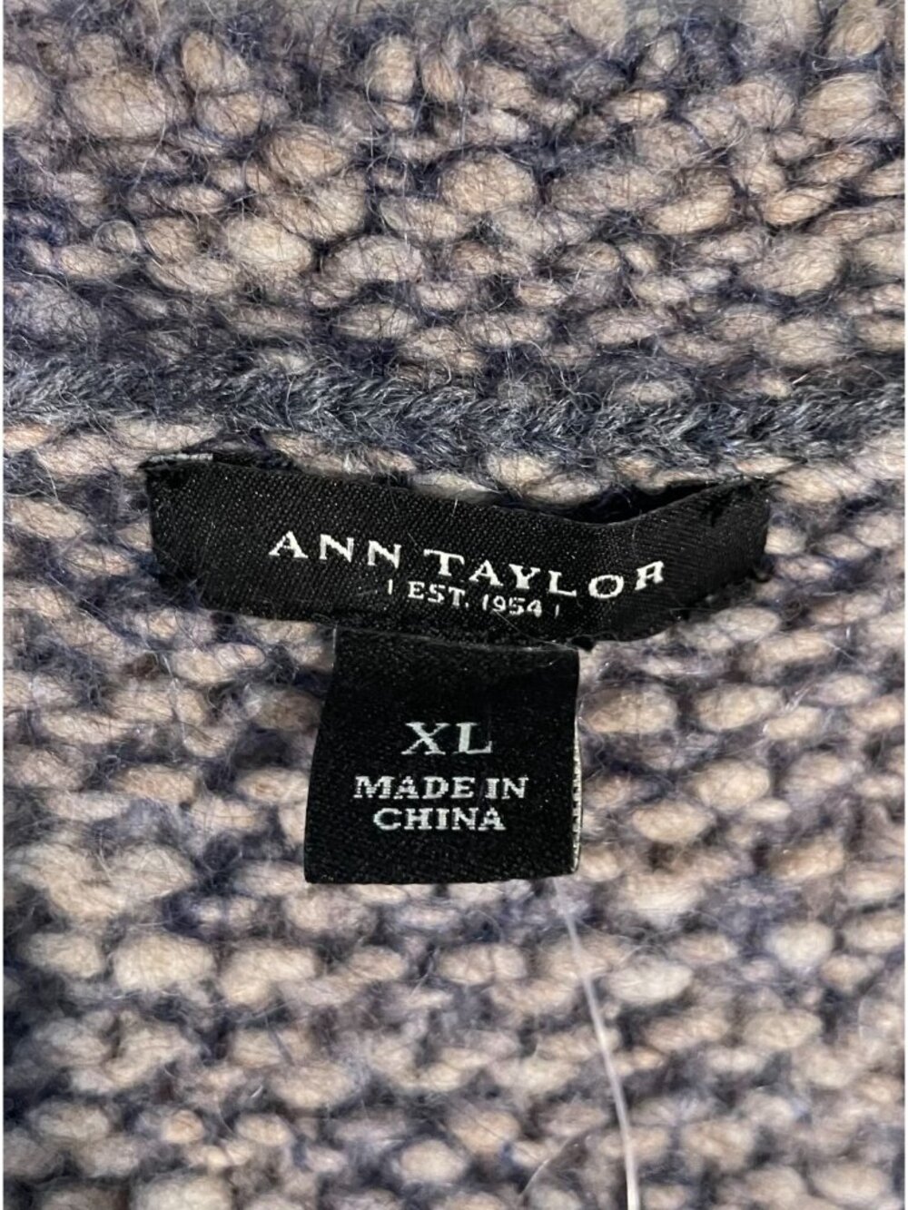 Ann Taylor Merino Wool Alpaca Cardigan Sweater XL Blue Double Breasted Academia - Picture 10 of 12